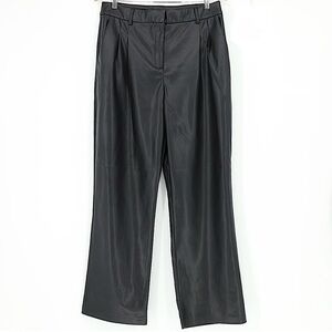 House of Harlow 1960 Vegan Leather Trouser Pants Butter Soft Pleats Pockets 10